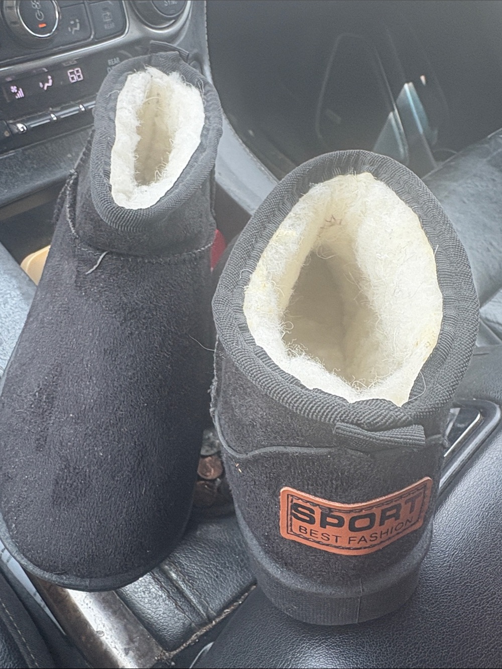 Black Shearling-Lined Platform Boots for Women